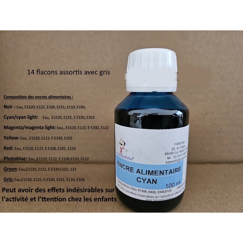 14x100 ml Canon alimentaire encre avec gris